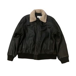 CALVIN KLEIN | men’s genuine leather jacket size large NWT